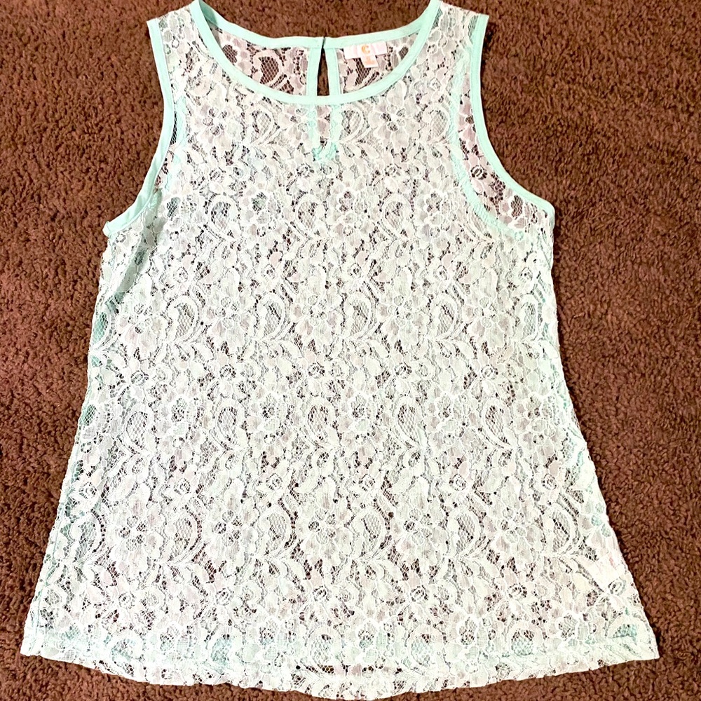 Womens Charming Charlie Lace  Tank Top